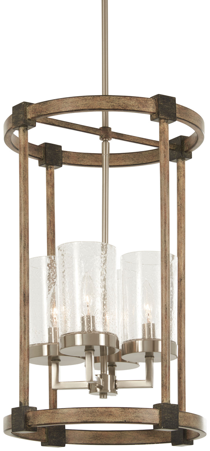 Minka-Lavery 4640-106 Bridlewood Four Light Foyer Pendant, Stone Grey W/Brushed Nickel Main Image.jpg