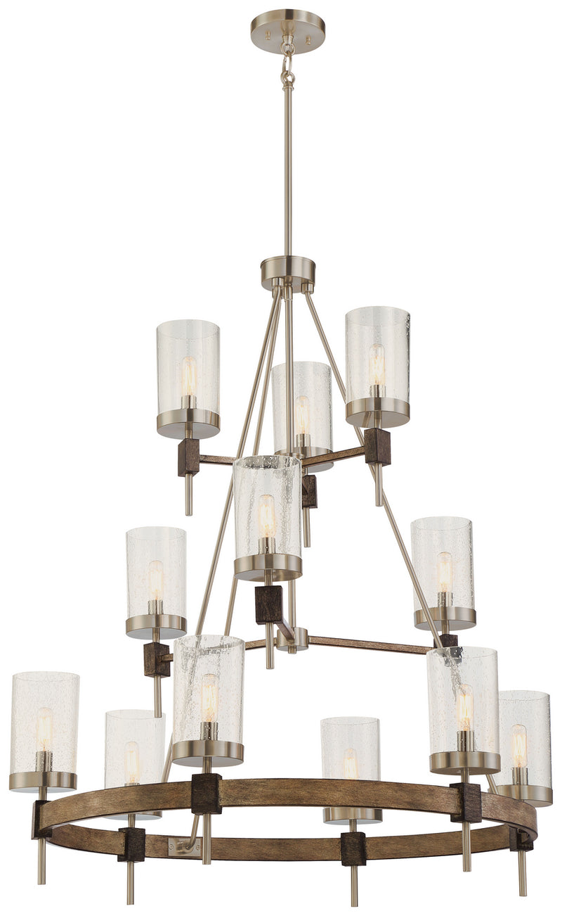 Minka-Lavery 4641-106 Bridlewood 12 Light Chandelier, Stone Grey W/Brushed Nickel Main Image.jpg