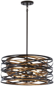 Minka-Lavery 4671-111 Vortic Flow Five Light Semi Flush Mount, Dark Bronze w/Mosaic Gold Alternate Image.jpg