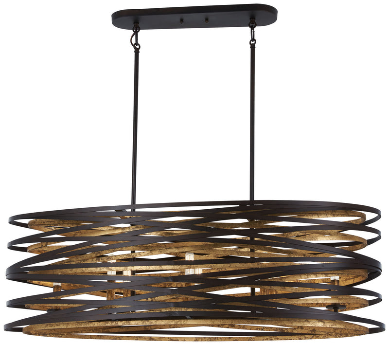 Minka-Lavery 4676-111 Vortic Flow Eight Light Island Pendant, Dark Bronze w/Mosaic Gold Alternate Image.jpg