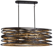 Minka-Lavery 4676-111 Vortic Flow Eight Light Island Pendant, Dark Bronze w/Mosaic Gold Main Image.jpg