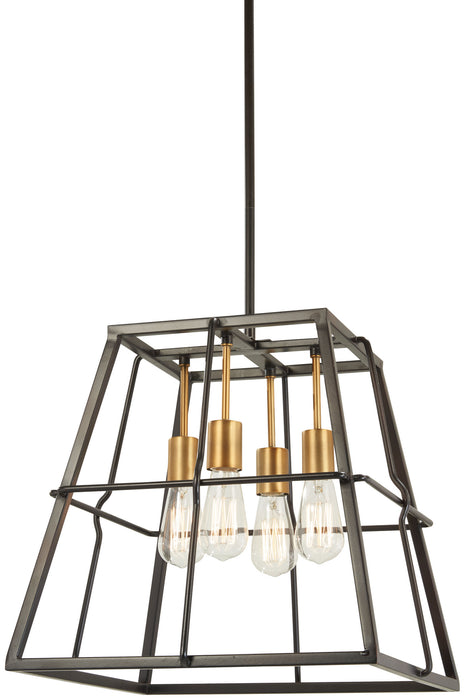 Minka-Lavery 4763-416 Keeley Calle Four Light Pendant, Painted Bronze W/Natural Brush Main Image.jpg