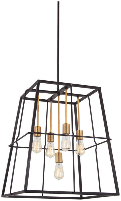Minka-Lavery 4765-416 Keeley Calle Five Light Pendant, Painted Bronze W/Natural Brush Main Image.jpg