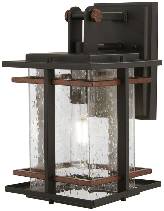 Minka-Lavery 72491-68 San Marcos One Light Outdoor Wall Mount, Coal W/Antique Copper Accents Main Image.jpg