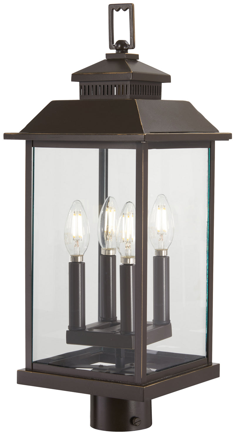 Minka-Lavery 72596-143C Miner'S Loft Four Light Post Mount, Oil Rubbed Bronze W/ Gold Highlights Main Image.jpg