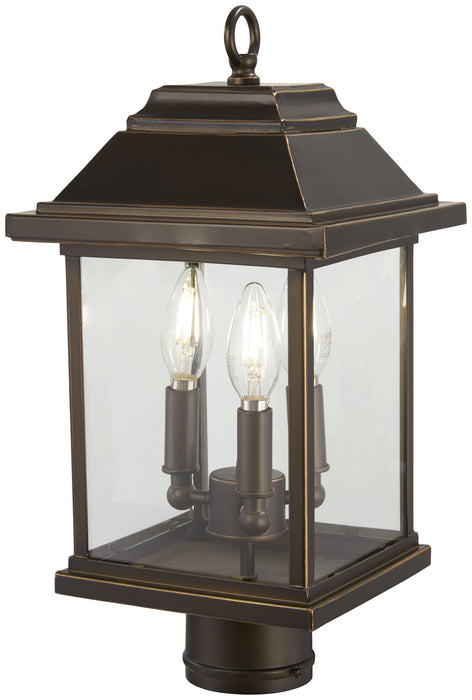 Minka-Lavery 72636-143C Mariner'S Pointe Three Light Outdoor Post Mount, Oil Rubbed Bronze W/ Gold Highlights Main Image.jpg