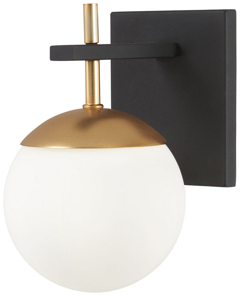 George Kovacs P1350-618 Alluria One Light Wall Mount, Weathered Black W/Autumn Gold Main Image.jpg