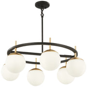 George Kovacs P1356-618 Alluria Six Light Pendant, Weathered Black W/Autumn Gold Main Image.jpg
