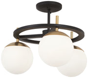 George Kovacs P1357-618 Alluria Three Light Semi Flush Mount, Weathered Black W/Autumn Gold Main Image.jpg