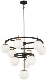 George Kovacs P1358-618 Alluria Ten Light Chandelier, Weathered Black W/Autumn Gold Main Image.jpg