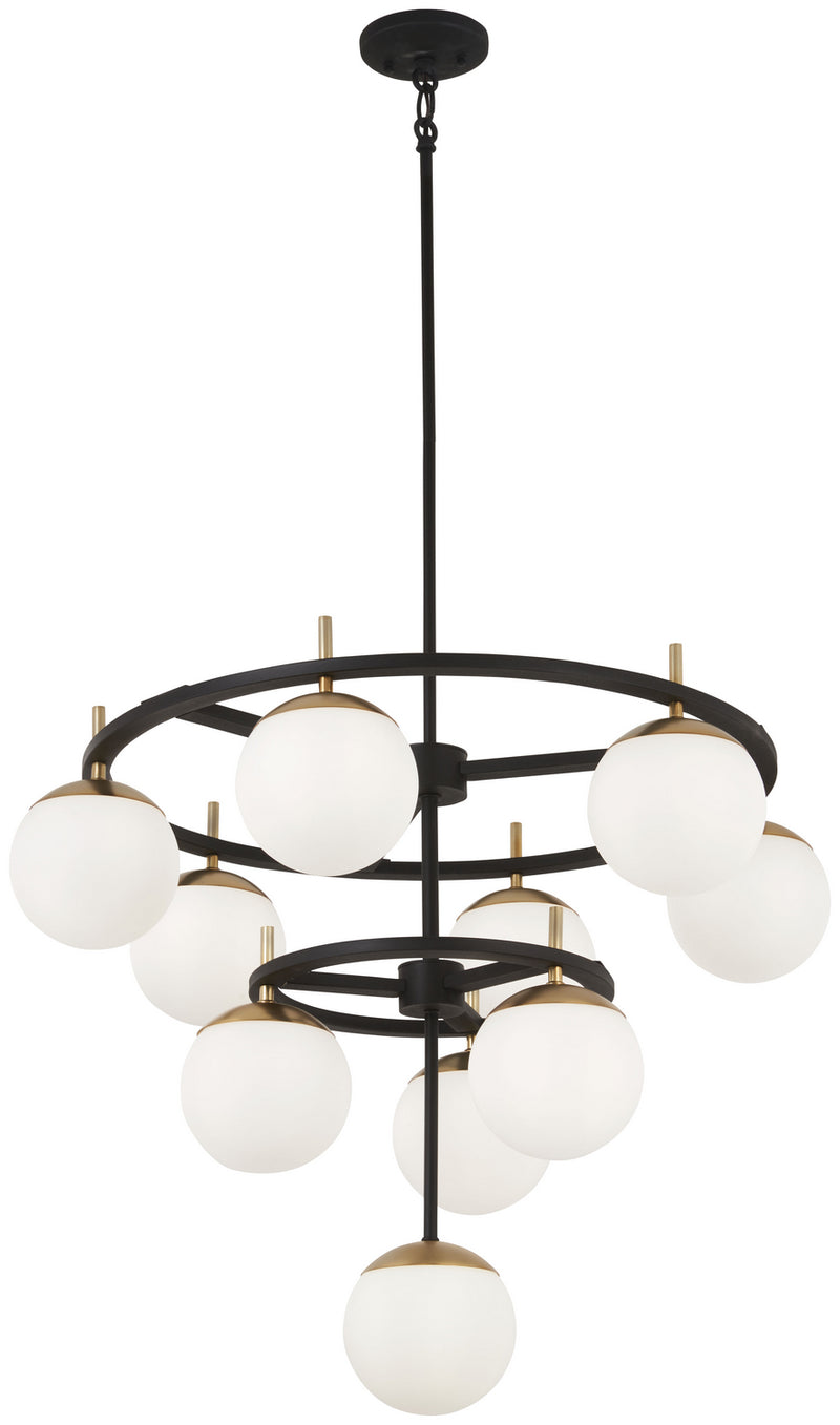 George Kovacs P1358-618 Alluria Ten Light Chandelier, Weathered Black W/Autumn Gold Main Image.jpg