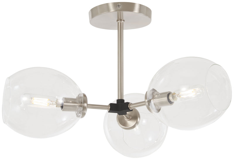 George Kovacs P1363-619 Nexpo Three Light Semi Flush Mount, Brushed Nickel W/Black Accents Main Image.jpg
