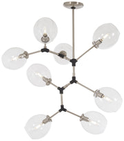 George Kovacs P1365-619 Nexpo Eight Light Pendant, Brushed Nickel W/Black Accents Main Image.jpg