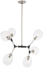 George Kovacs P1366-619 Nexpo Six Light Pendant, Brushed Nickel W/Black Accents Main Image.jpg