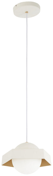 George Kovacs P1390-044G-L Five-O LED Mini Pendant, Textured White W/Gold Leaf Main Image.jpg