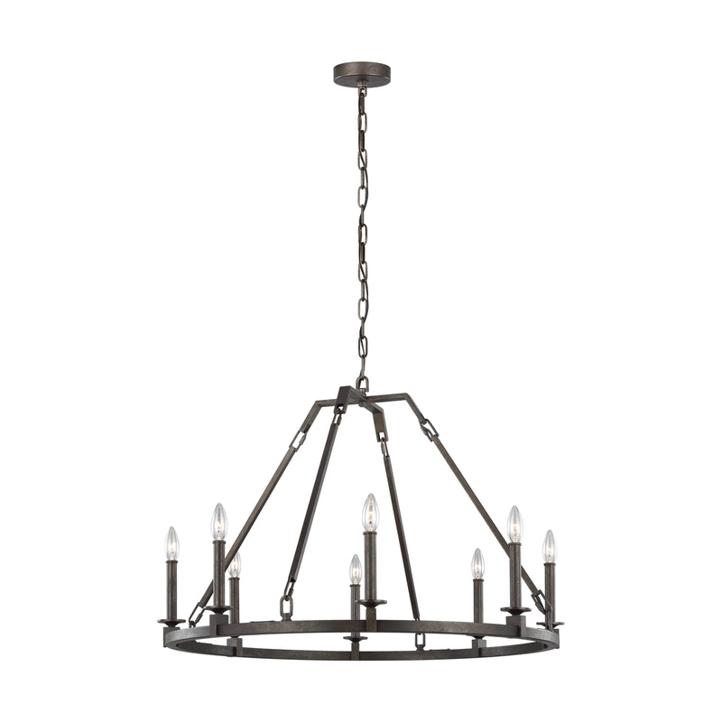 Visual Comfort Studio F3214/8SMS Landen Eight Light Chandelier, Smith Steel Main Image.jpg