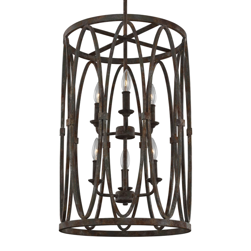 Visual Comfort Studio F3223/6DA Patrice Six Light Hanging Shade, Deep Abyss Alternate Image.jpg