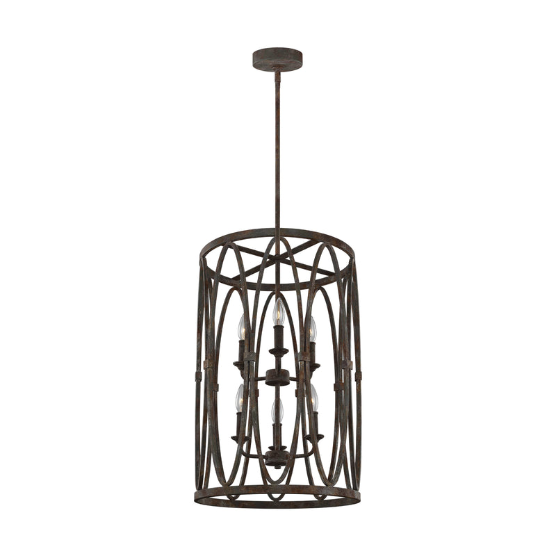 Visual Comfort Studio F3223/6DA Patrice Six Light Hanging Shade, Deep Abyss Main Image.jpg
