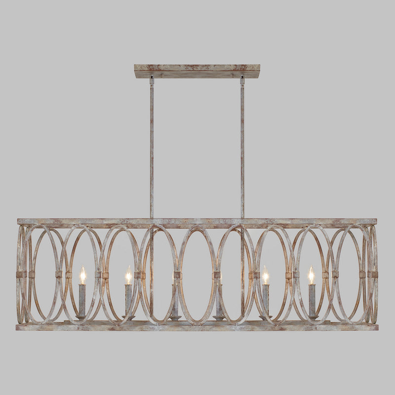 Visual Comfort Studio F3224/6DA Patrice Six Light Linear Chandelier, Deep Abyss Alternate Image 4.jpg