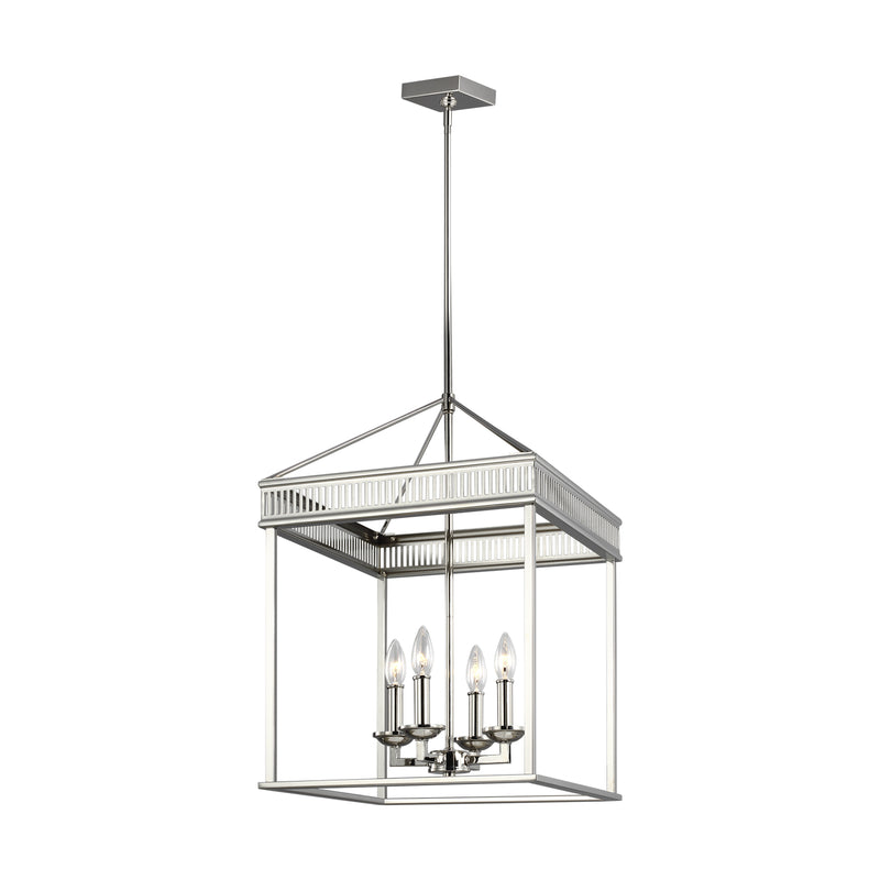 Visual Comfort Studio F3275/4PN Woodruff Four Light Lantern, Polished Nickel Main Image.jpg