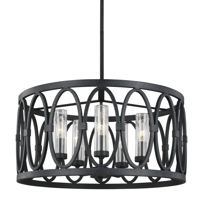 Visual Comfort Studio OLF3222/5DWZ Patrice Five Light Outdoor Chandelier, Dark Weathered Zinc Alternate Image.jpg
