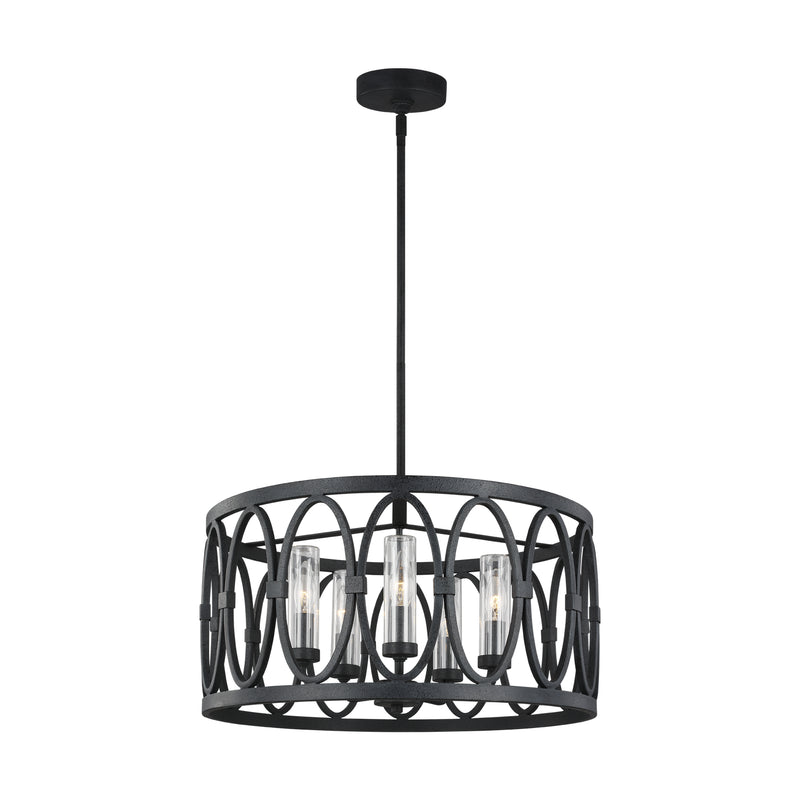 Visual Comfort Studio OLF3222/5DWZ Patrice Five Light Outdoor Chandelier, Dark Weathered Zinc Main Image.jpg