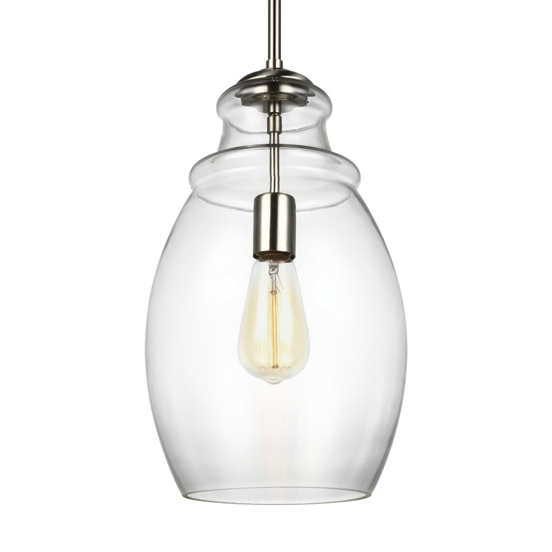 Generation Lighting P1484SN Marino One Light Pendant, Satin Nickel Alternate Image.jpg