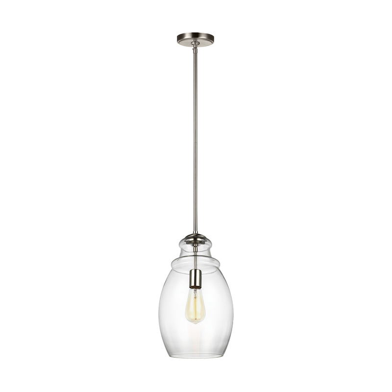 Generation Lighting P1484SN Marino One Light Pendant, Satin Nickel Main Image.jpg