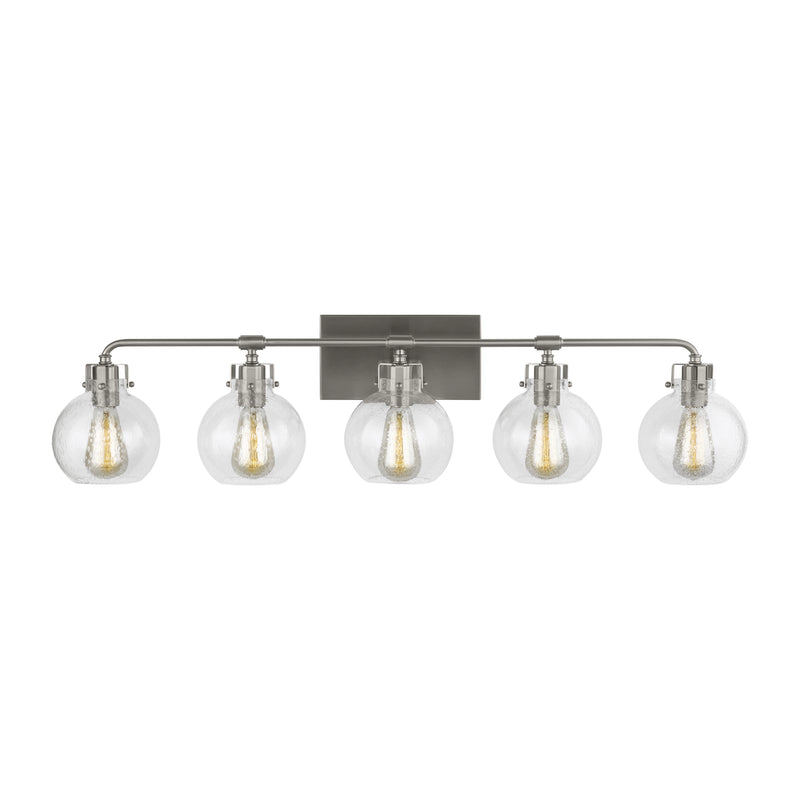 Visual Comfort Studio VS24405SN Clara Five Light Vanity, Satin Nickel Main Image.jpg