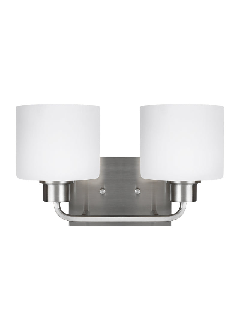 Generation Lighting 4428802-962 Canfield Two Light Wall / Bath, Brushed Nickel Main Image.jpg