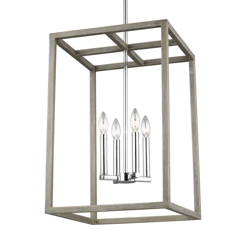 Generation Lighting 5134504-872 Moffet Street Four Light Hall / Foyer Pendant, Washed Pine Alternate Image.jpg