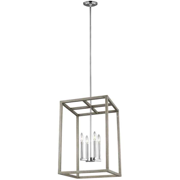 Generation Lighting 5134504-872 Moffet Street Four Light Hall / Foyer Pendant, Washed Pine Main Image.jpg