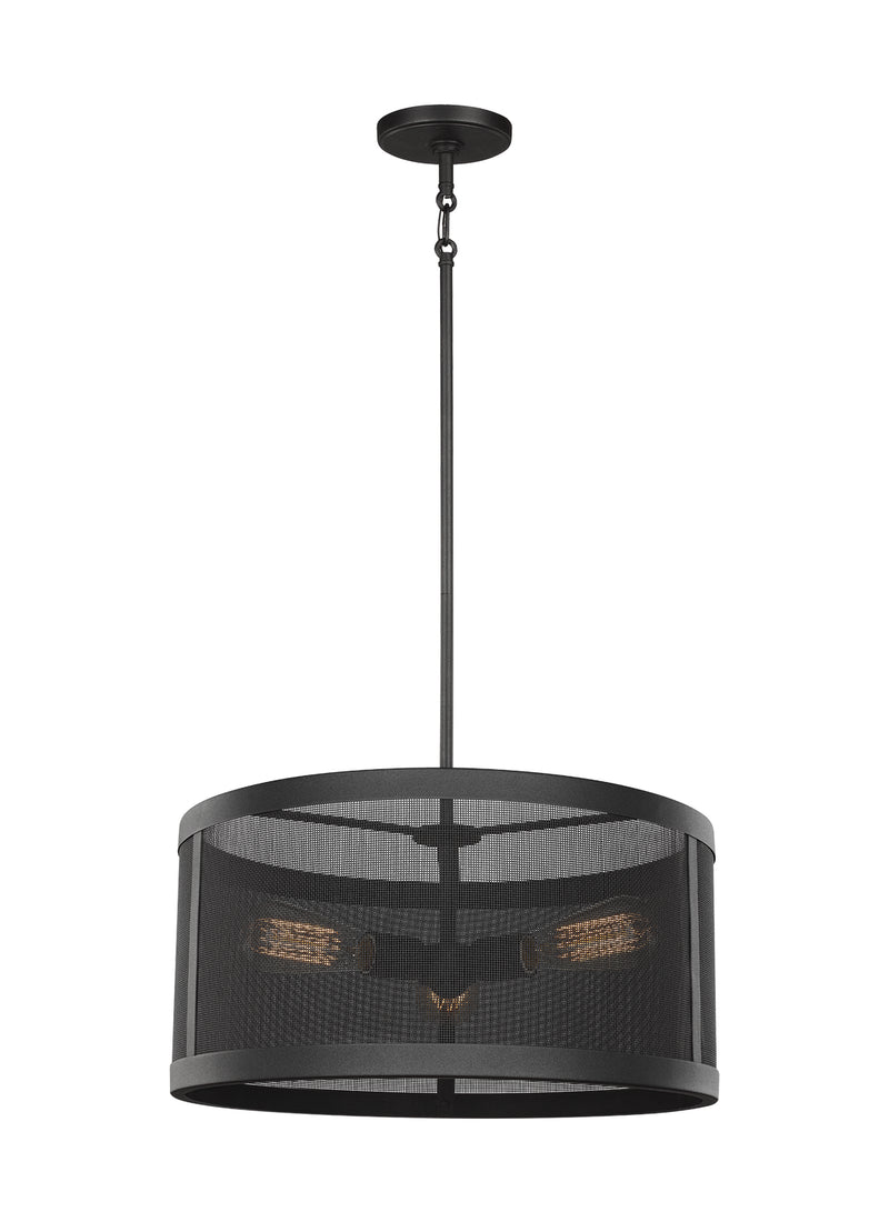 Visual Comfort Studio 6528503-12 Gereon Three Light Pendant, Black Main Image.jpg