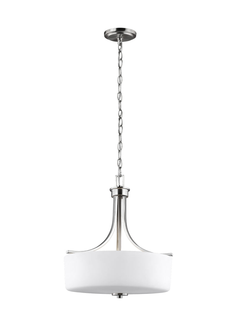 Generation Lighting 6528803-962 Canfield Three Light Pendant, Brushed Nickel Main Image.jpg