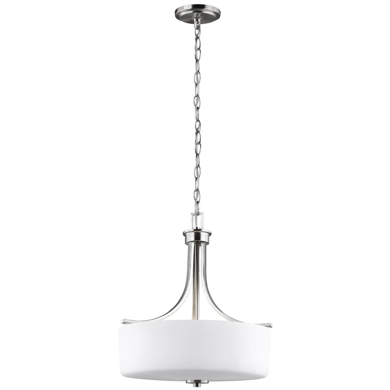 Generation Lighting 6528803EN3-962 Canfield Three Light Pendant, Brushed Nickel Main Image.jpg