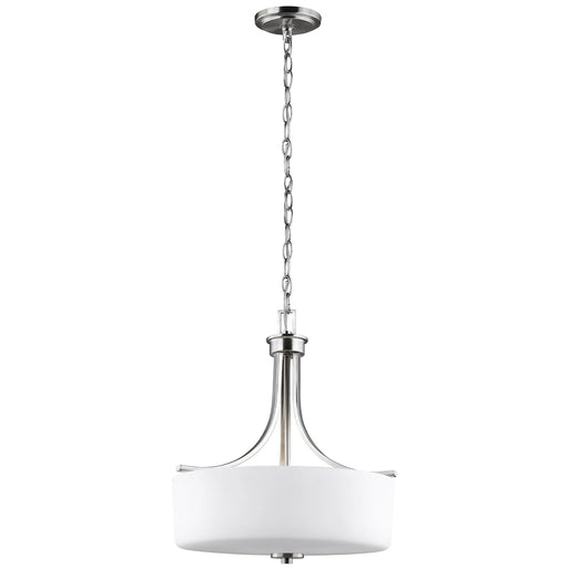 Generation Lighting 6528803EN3-962 Canfield Three Light Pendant, Brushed Nickel Main Image.jpg