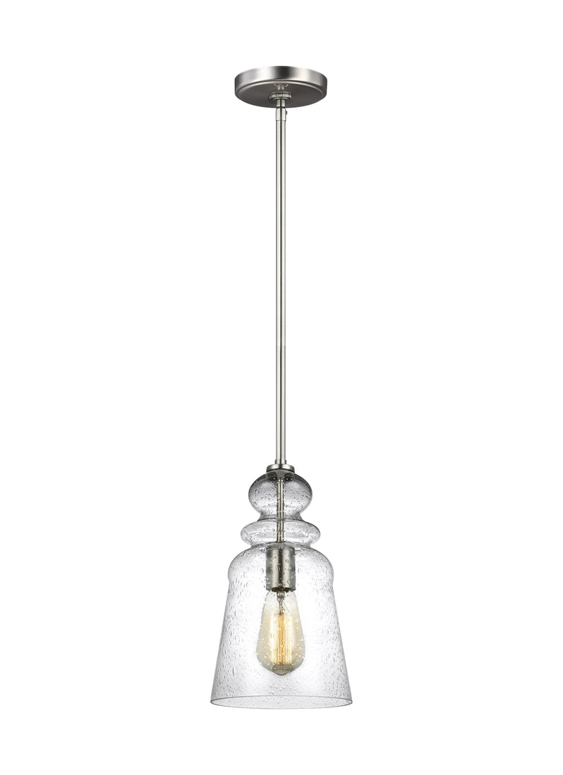 Generation Lighting 6536901-962 Kea One Light Pendant, Brushed Nickel Main Image.jpg