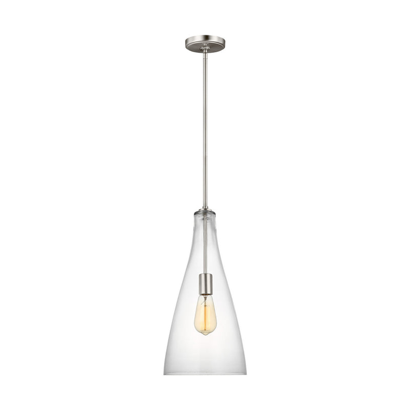 Visual Comfort Studio 6537001-962 Arilda One Light Pendant, Brushed Nickel Main Image.jpg