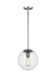 Visual Comfort Studio 6601801-04 Leo - Hanging Globe One Light Pendant, Satin Aluminum Main Image.jpg