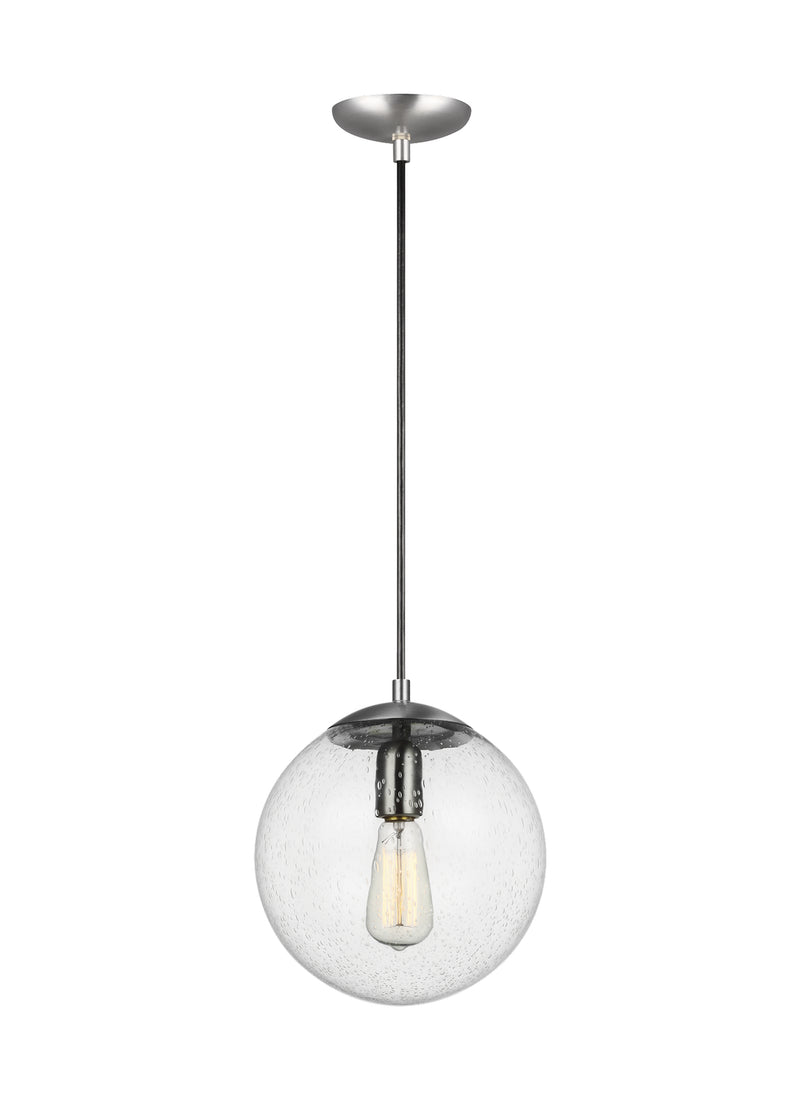 Visual Comfort Studio 6601801-04 Leo - Hanging Globe One Light Pendant, Satin Aluminum Main Image.jpg