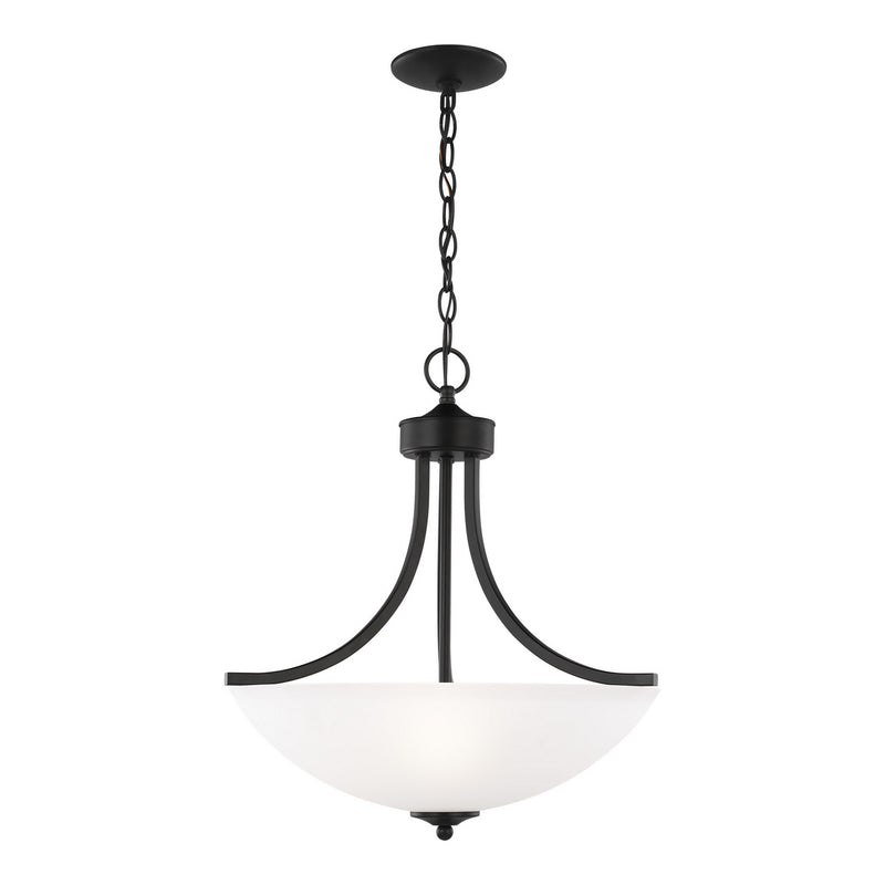 Generation Lighting 6616503-112 Geary Three Light Pendant, Midnight Black Main Image.jpg