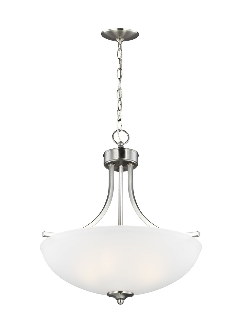 Generation Lighting 6616503-962 Geary Three Light Pendant, Brushed Nickel Main Image.jpg