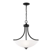Generation Lighting 6616503EN3-112 Geary Three Light Pendant, Midnight Black Main Image.jpg