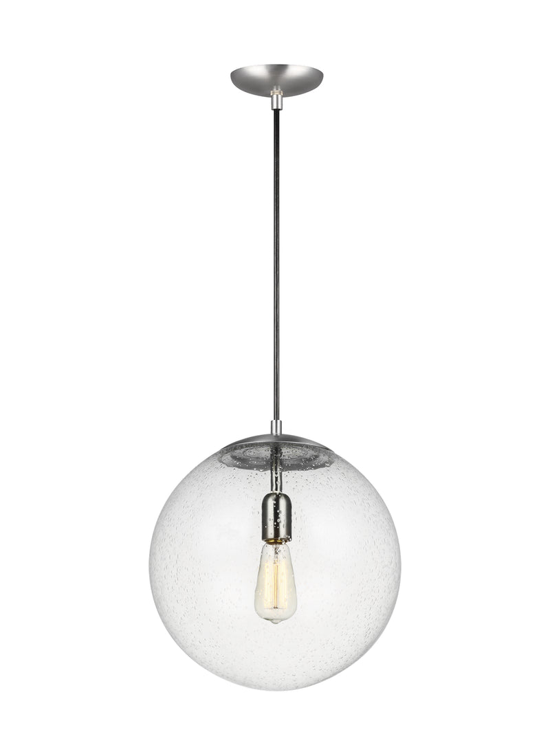 Visual Comfort Studio 6801801-04 Leo - Hanging Globe One Light Pendant, Satin Aluminum Main Image.jpg