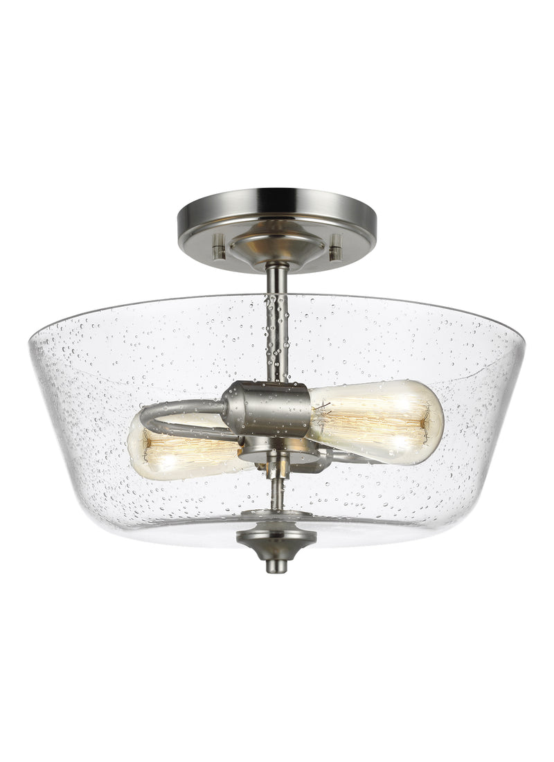 Generation Lighting 7714502-962 Belton Two Light Semi-Flush Mount, Brushed Nickel Main Image.jpg