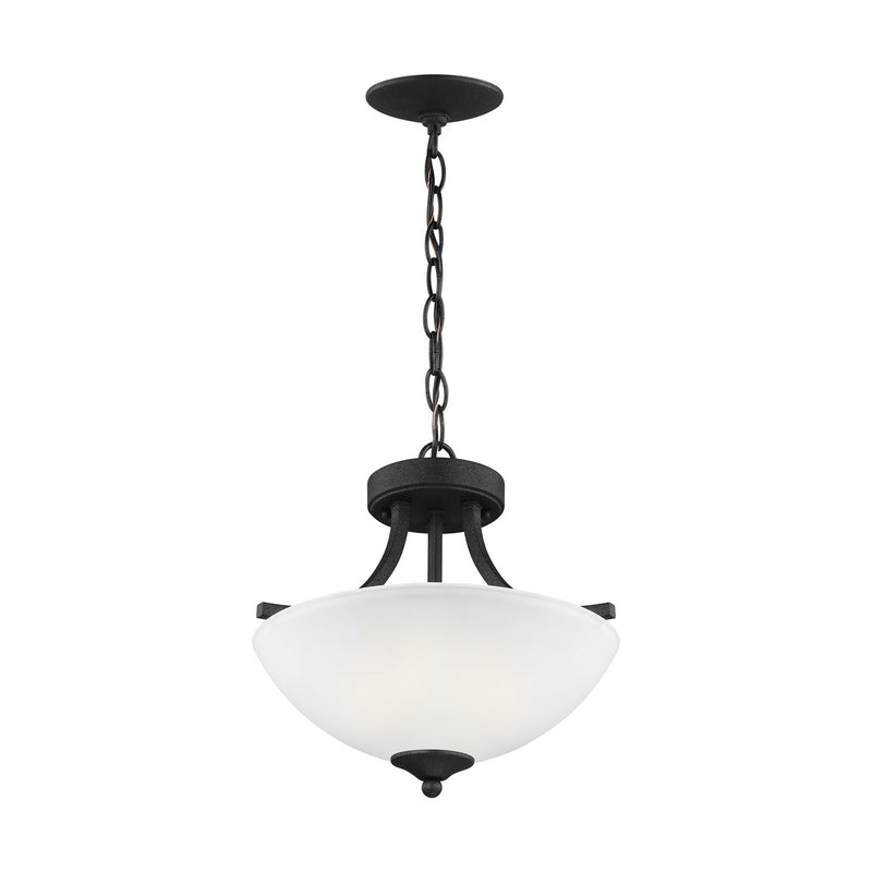 Generation Lighting 7716502EN3-112 Geary Two Light Semi-Flush Convertible Pendant, Midnight Black Alternate Image.jpg