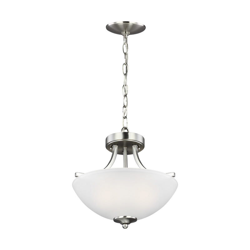 Generation Lighting 7716502EN3-962 Geary Two Light Semi-Flush Convertible Pendant, Brushed Nickel Alternate Image.jpg