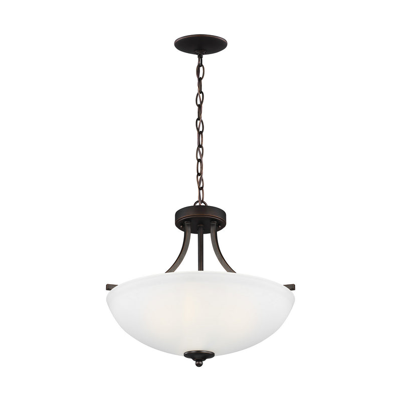 Generation Lighting 7716503-710 Geary Three Light Semi-Flush Convertible Pendant, Bronze Alternate Image.jpg