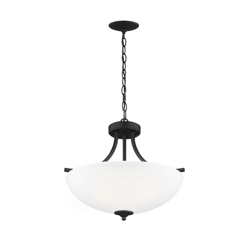 Generation Lighting 7716503-112 Geary Three Light Semi-Flush Convertible Pendant, Midnight Black Alternate Image.jpg