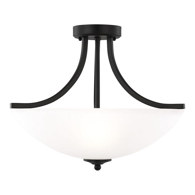 Generation Lighting 7716503EN3-112 Geary Three Light Semi-Flush Convertible Pendant, Midnight Black Main Image.jpg